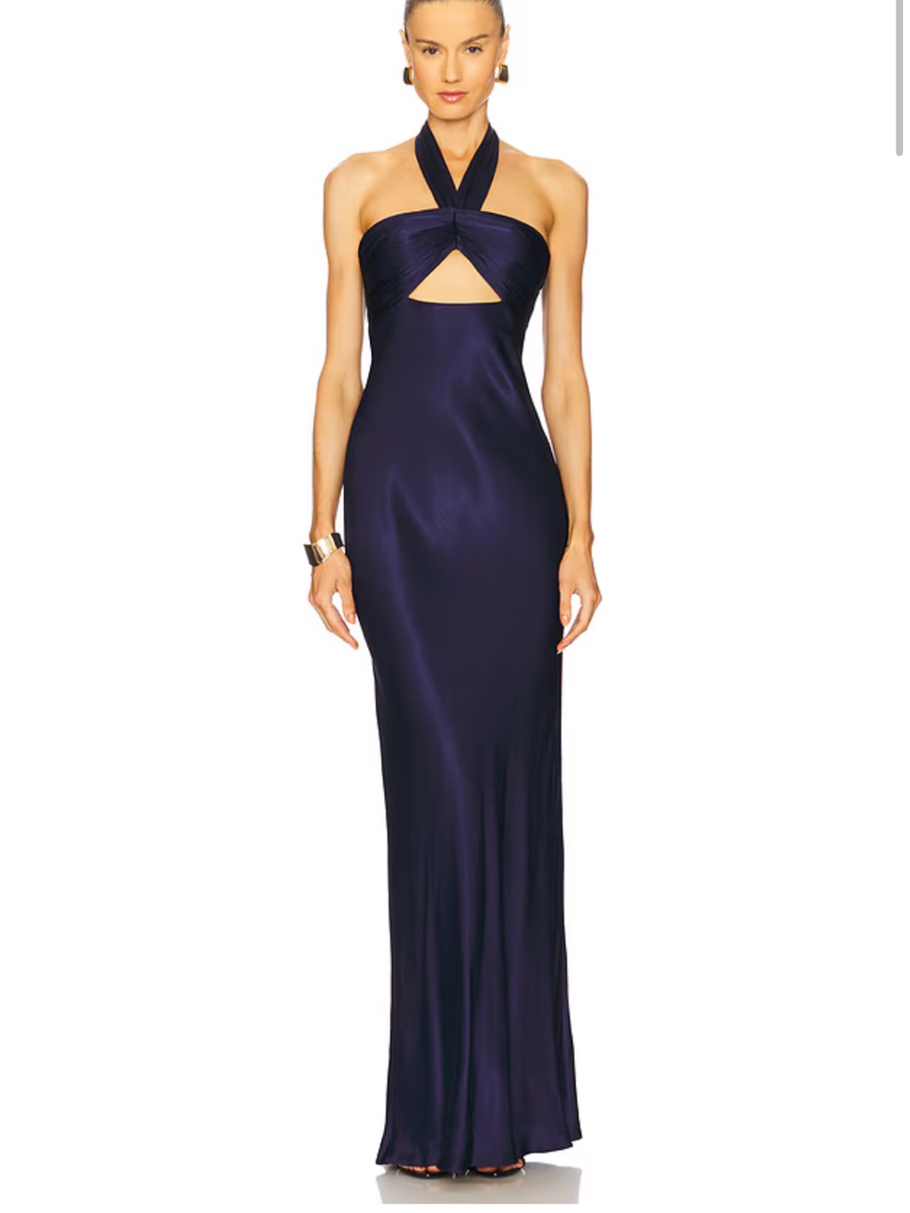 Shona Joy La Lune Ruche Halter Maxi Dress